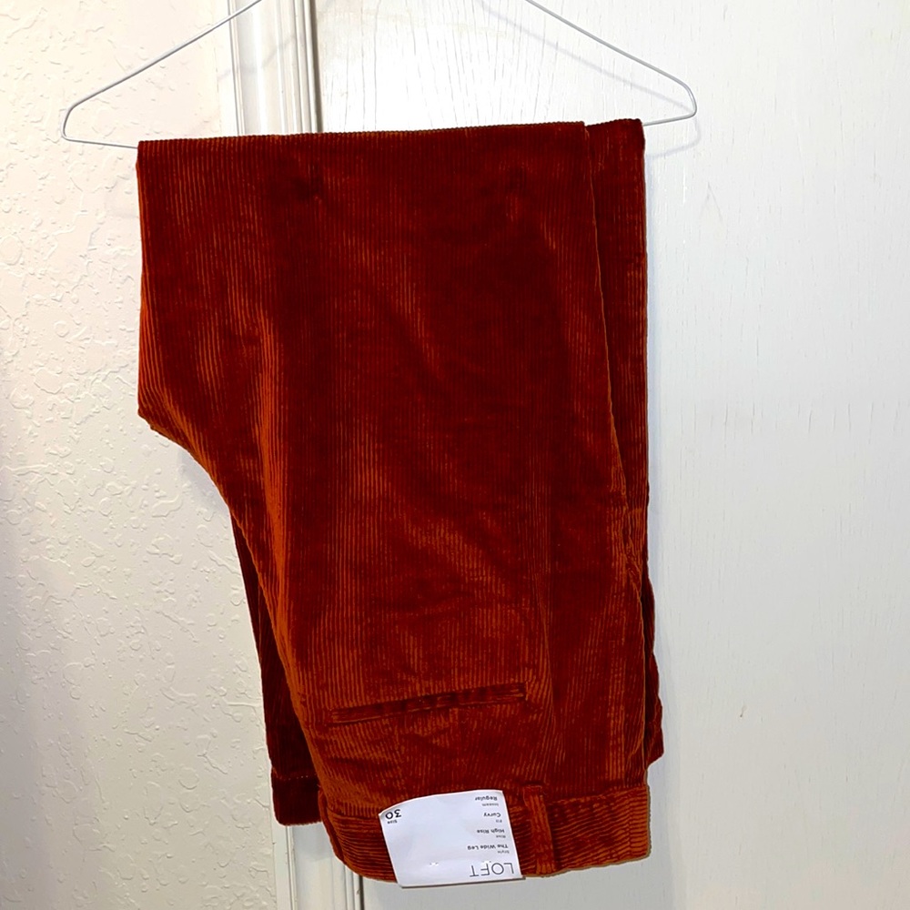 LOFT wide-leg corduroy dress pants.